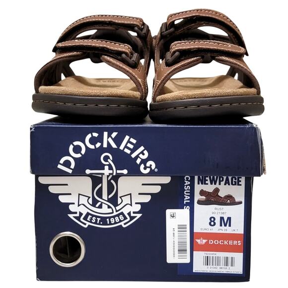 Dockers Men Newpage Slingback Sport River Sandals Size US 8M Rust Brown - Picture 4 of 4